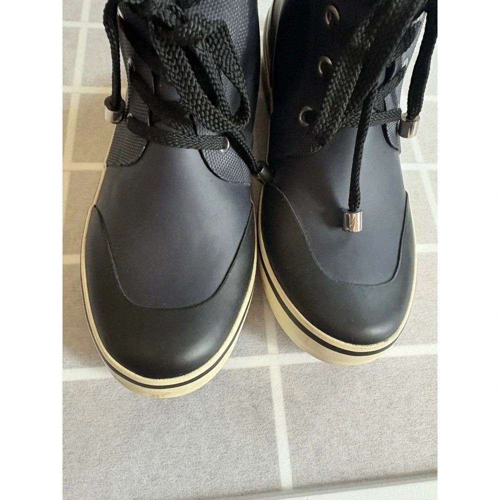 Nautica Navy Blue Ankle Water Rain Boots‎ Wellies Women's Sz 7 Lace-Up Coastal